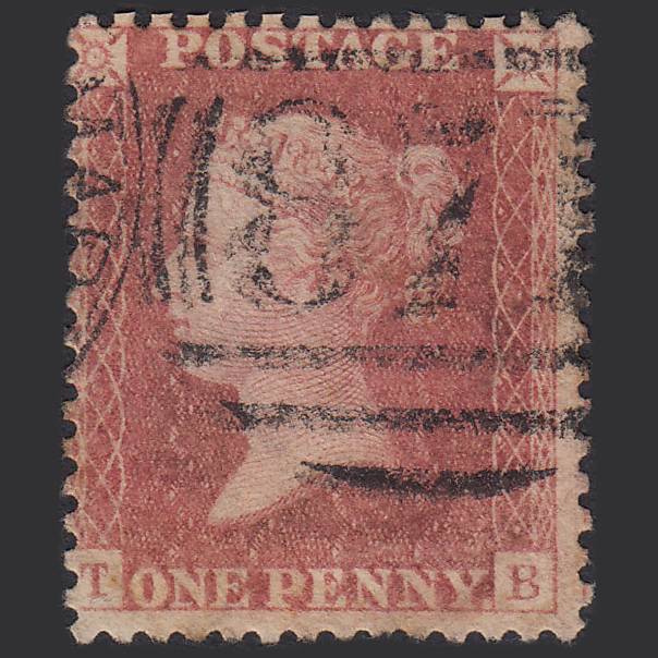 GB QV 1857 1d Rose-red (Plate 52) SG40-C10(1) TB GU Weston-super-mare 871