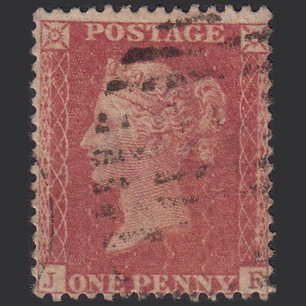GB QV 1857 1d Rose-red (Plate 66) SG40-C10(1) JF FU Light Cancel