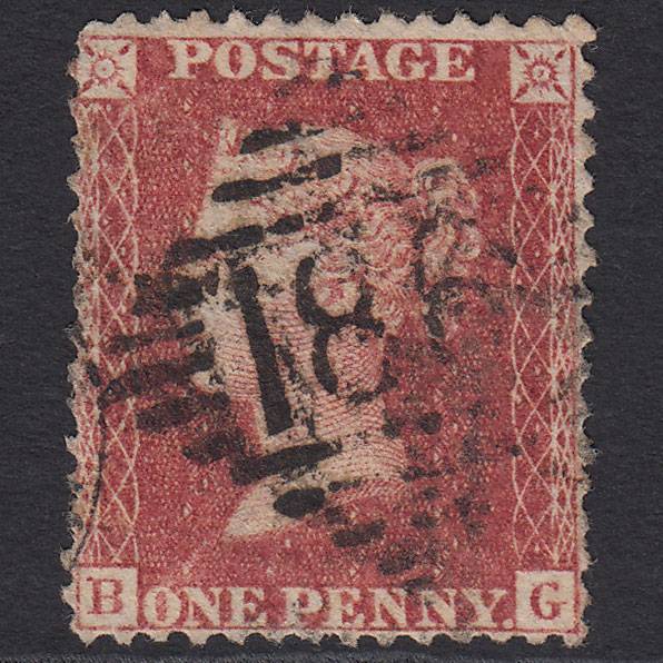 GB QV 1863 1d Rose-red (Plate 50) SG42-C12(1) BG GU Dublin 186