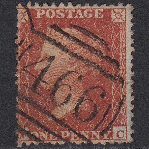 GB QV 1855 1d Red-brown (Plate 2) SG24-C3(1) NC GU Liverpool 466 Spoon