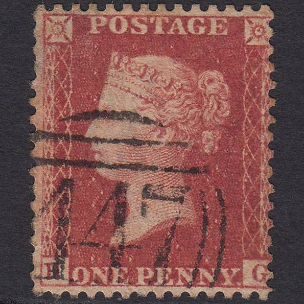 GB QV 1857 1d Rose-red (Plate 60) SG40-C10(1) HG GU Leeds 447