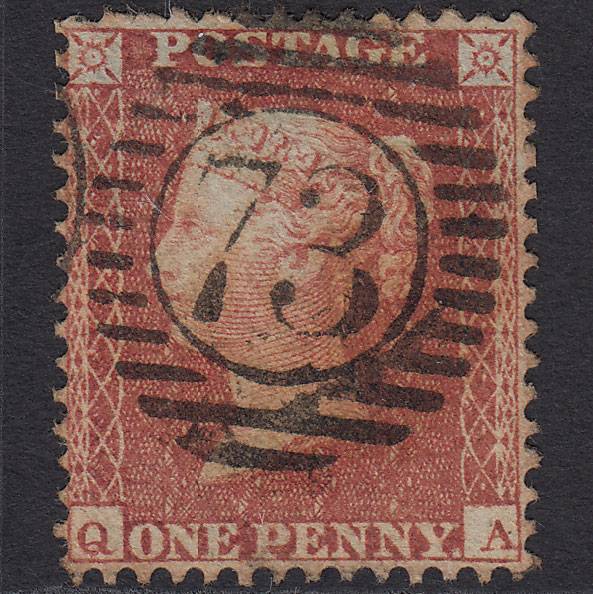GB QV 1855 1d (Plate 4) SG24-C3(1) QA FU London D&S 73 Well Centred