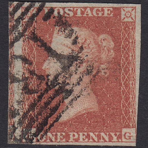 GB QV 1841 1d Red-brown (Plate 120) SG8-B1(1) LG FU nr 4M Edinburgh 131