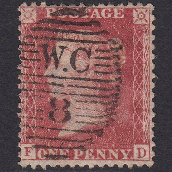 GB QV 1857 1d Rose-red (Plate 44) SG40-C10(1) FD GU London D&S WC8