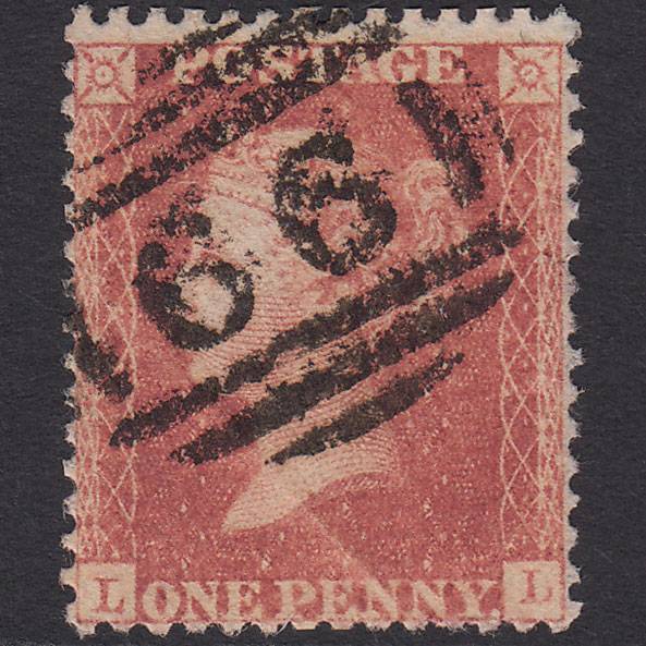 GB QV 1857 1d Rose-red (Plate 45) SG40-C10(1) LL GU Berwick 66