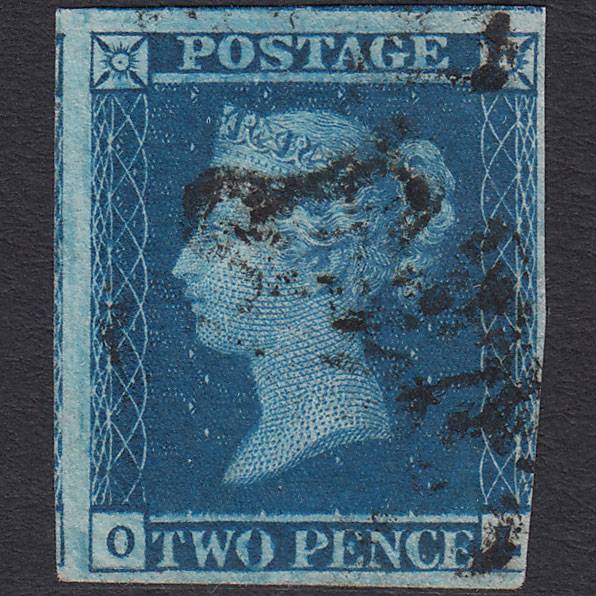 GB QV 1841 2d Deep Full Blue (Plate 3) SG15-E1(3) OL FU nr 4 Margins MX