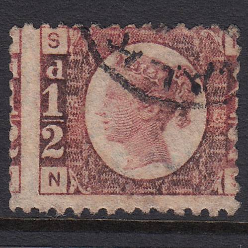 GB QV 1870 1/2d Rose-red (Plate 13) SG48-G4 NS GU CDS Cancel Large Misperf
