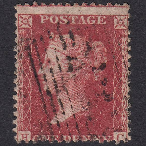 GB QV 1857 1d Rose-red (Plate 59) SG40-C10(1) HC GU Scotland Misperf