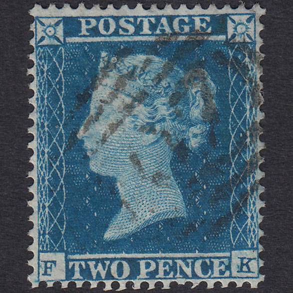 GB QV 1854 2d Deep Blue (Plate 4) SG19-F1(1) FK VFU Very Well Centred