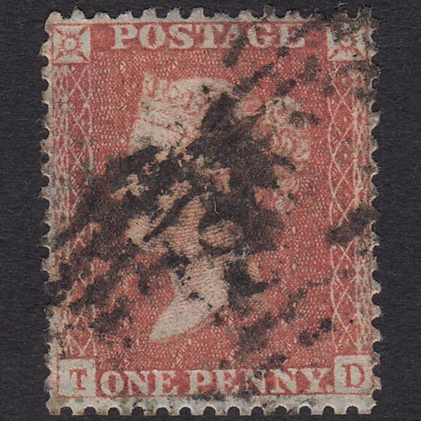 GB QV 1856 1d Red-Brown Plate 35 SG29-C8(1) TD GU