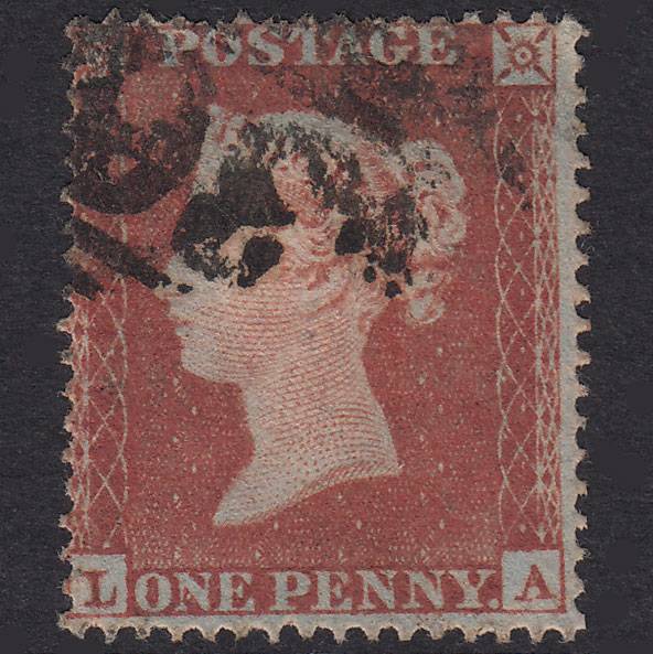 GB QV 1854 1d Red-Brown Plate 167 SG17-C1(1) LA GU
