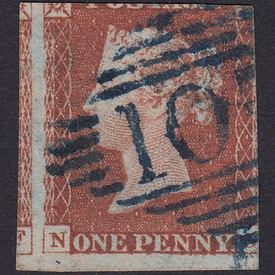 GB QV 1841 1d Red-Brown Plate 60 SG8-B1(1) NG GU Blue Irish Pmk