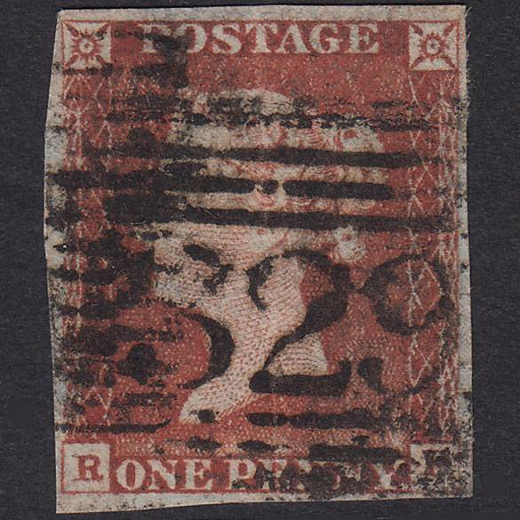 GB QV 1841 1d Red-Brown Plate 41 SG8-B1(1) RF GU Tranent 329