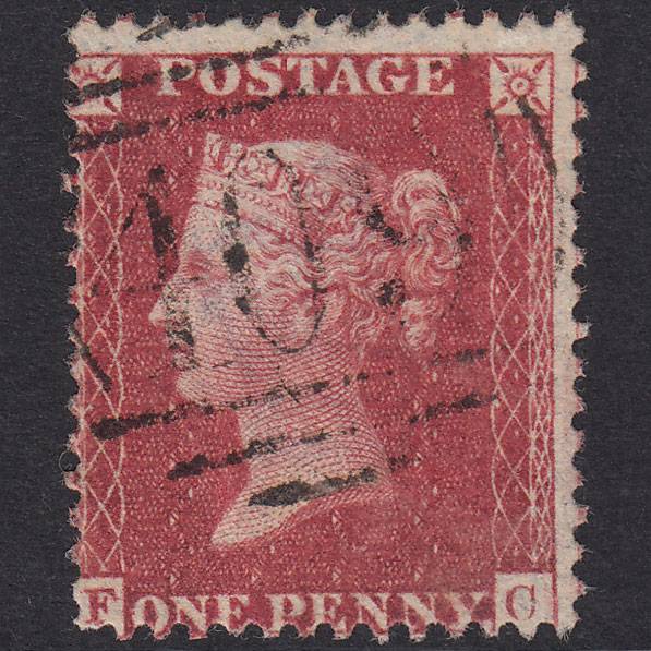 GB QV 1857 1d Rose-Red Plate 34 SG40-C10(1) FD FU Jersey 409