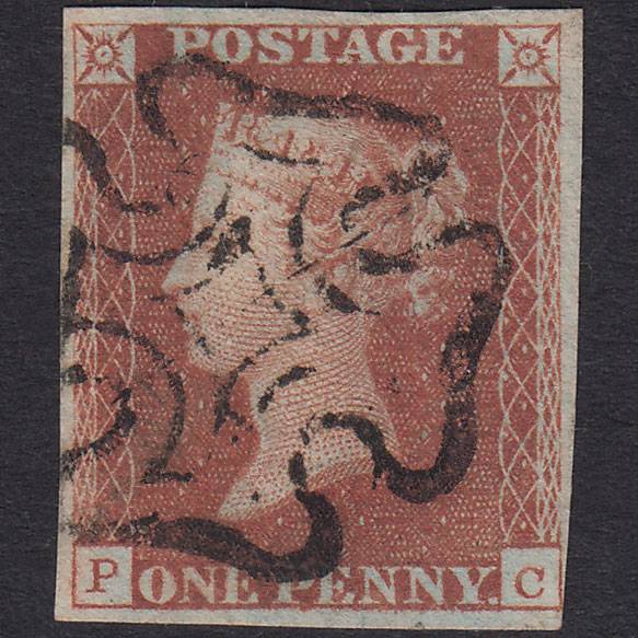GB QV 1841 1d Red-Brown Penny Black Plate 11 SG7-A2 PC VFU 4 Margins MX