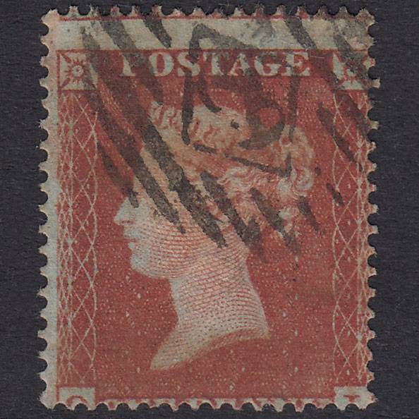 GB QV 1854 1d Red-Brown SG17-C1(1) ?? FU London IS Cancel Misperf