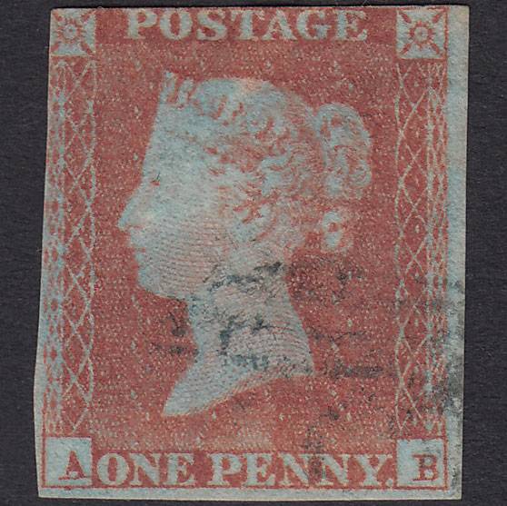 GB QV 1841 1d Red-Brown Plate 111 SG8-B1(1) AB GU Light Cancel
