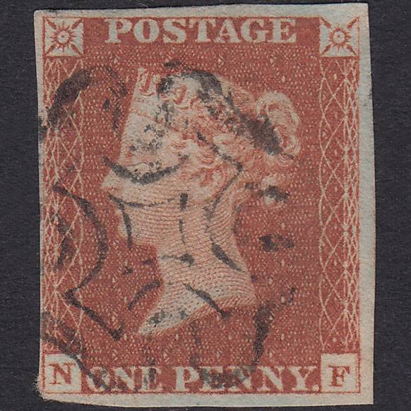 GB QV 1841 1d Red-Brown Plate 27 SG8-B1(1) Guideline NF FU 4M MX