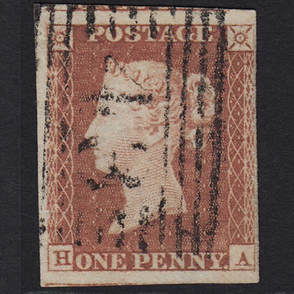 GB QV 1841 1d Red-brown (Plate 77) SG8-B1(1) HA GU Bervie 43 nr 4M Imperf