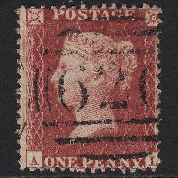 GB QV 1857 1d Deep Rose-red SG41-C10(4) AL FU Plymouth 620