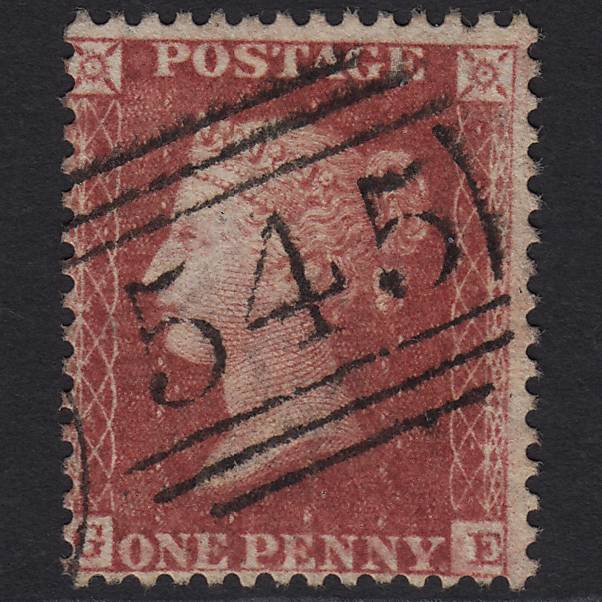 GB QV 1857 1d Deep Rose-red SG41-C10(4) GE FU Newcastle 545