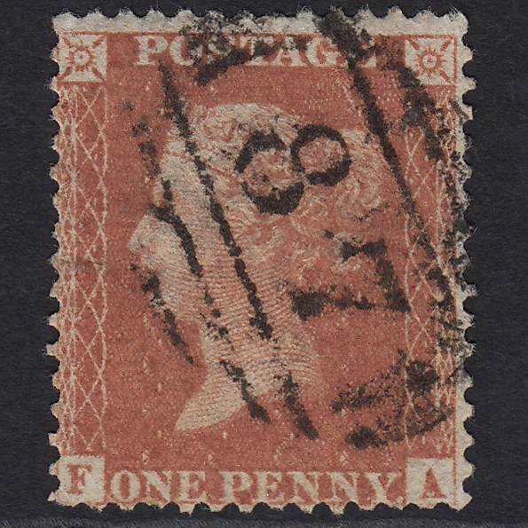 GB QV 1857 1d Orange-red (Plate 40) C8(7) FA GU Blandford 87