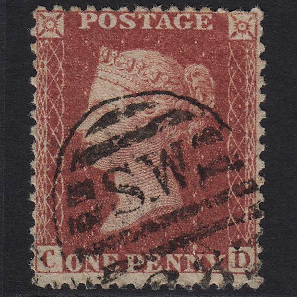 GB QV 1863 1d Rose-red (Plate 50) SG42-C12(1) CD FU London D&S Cancel