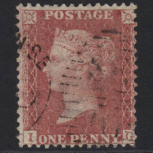 GB QV 1857 1d Rose-red SG40-C10(1) IG GU London D&S Cancel