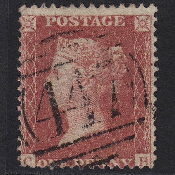GB QV 1857 1d Rose-red (Plate 34) SG40-C10(1) CB FU Leeds 44