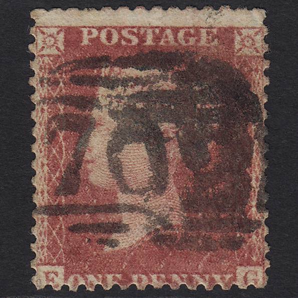 GB QV 1857 1d Rose-red (Plate 27) SG40-C10(1) EG GU Sherborne 702