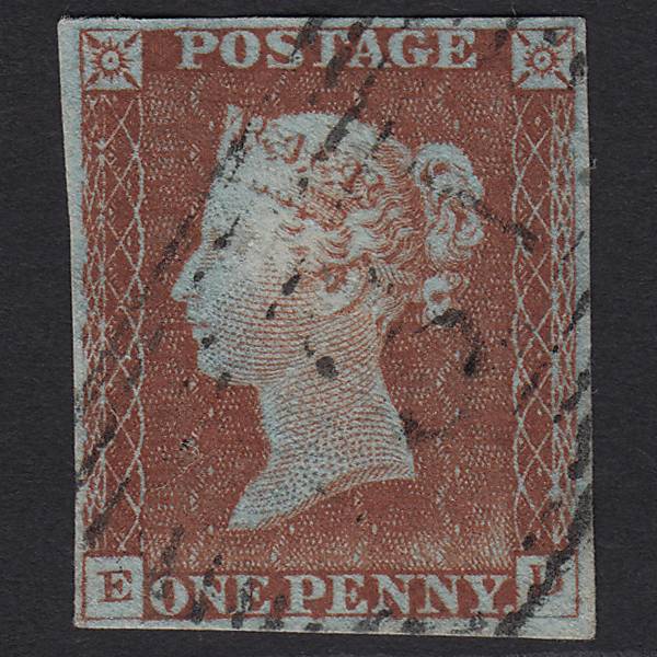 GB QV 1841 1d Pale Red-brown (Plate 38) SG9-B1(3) ED VFU Edinburgh 131 4M