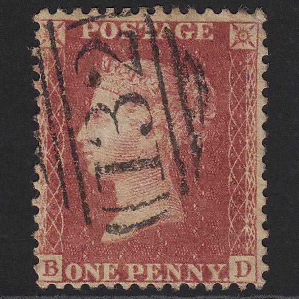 GB QV 1857 1d Rose-red (Plate 59) SG40-C10(1) BD GU Brighton 132