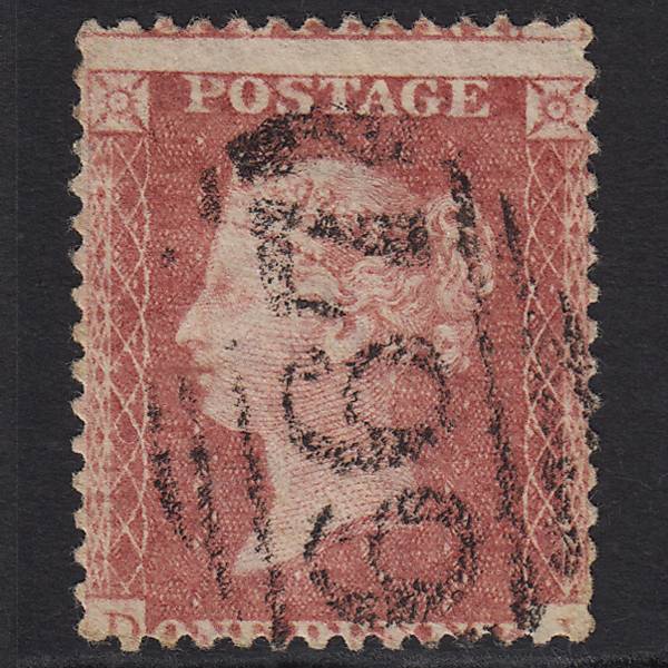GB QV 1857 1d Rose-red (Plate 68) SG40-C10(1) DJ FU Rye 667 Misperf