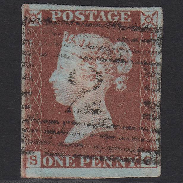 GB QV 1841 1d Red-brown (Plate 66) SG8-B1(1) SC GU 4M Imperf Aberfeldy 2