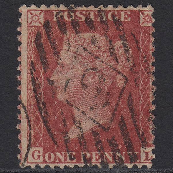 GB QV 1857 1d Rose-red (Plate 36) SG40-C10(1) GL FU Charles Rideout No.2