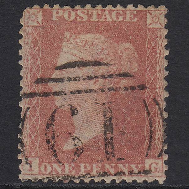 GB QV 1857 1d Pale Rose SG39-C10(3) IG GU Bedford 61