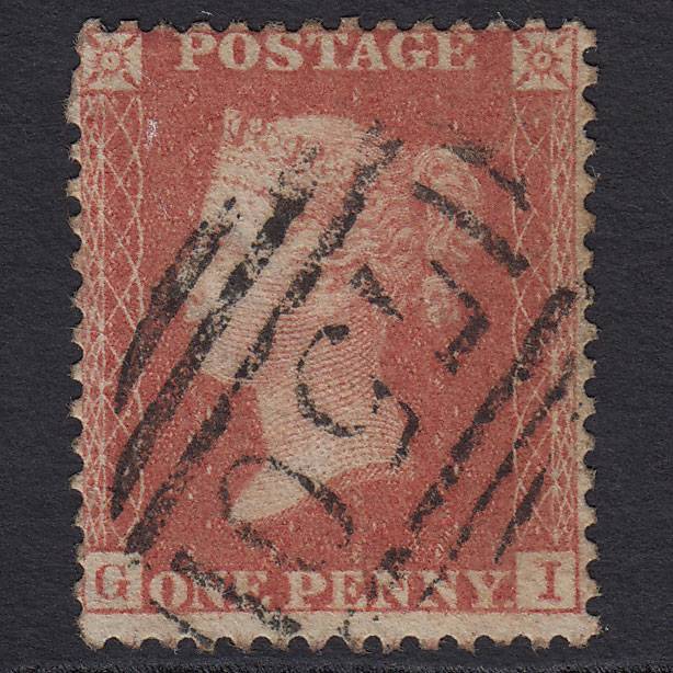 GB QV 1857 1d Pale-red (Plate 42) SGC8(9) GI FU Stourbridge 750