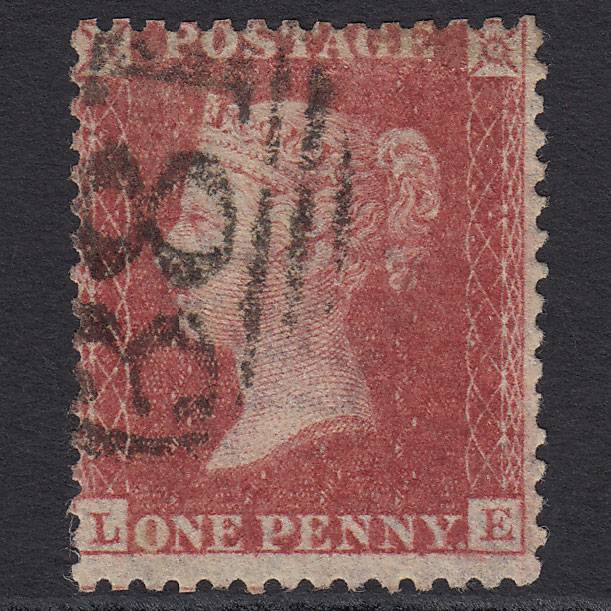 GB QV 1857 1d Rose-red (Plate 43) SG40-C10(1) LE GU Horsham 381