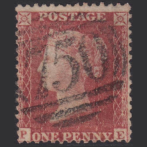 GB QV 1857 1d Rose-red (Plate 59) SG40-C10(1) PE GU Stourbridge 750