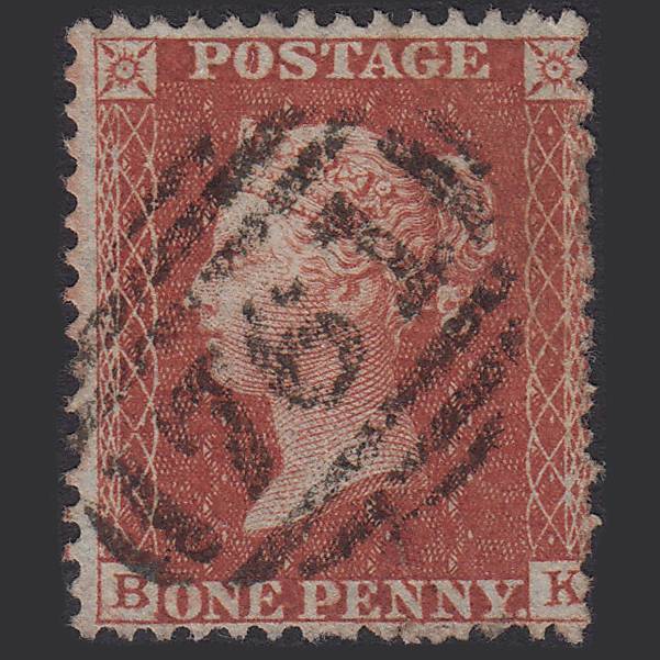 GB QV 1855 1d Red-brown (Plate 6) SG24-C3(1) BK FU Sunderland 761