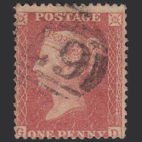 GB QV 1857 1d Rose-red (Plate 27) SG40-C10(1) GD GU