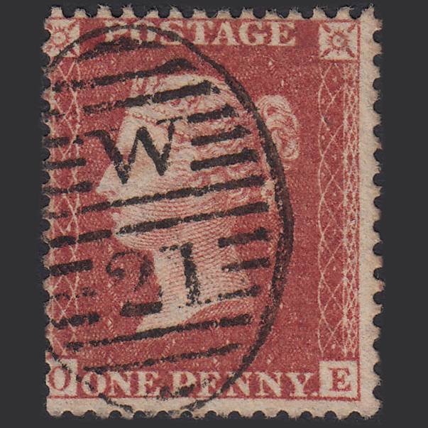GB QV 1857 1d Rose-red (Plate 43) SG40-C10(1) OE FU London D&S W21