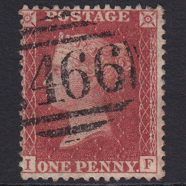 GB QV 1857 1d Rose-red (Plate 62) SG40-C10(1) IF FU Liverpool 466