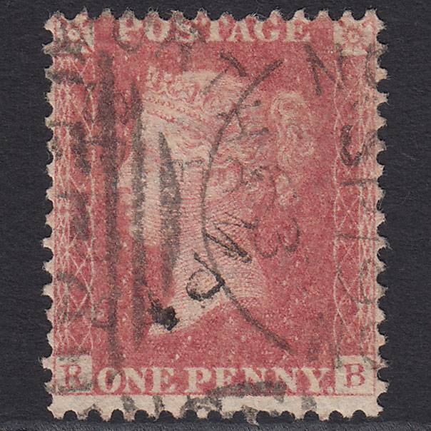 GB QV 1857 1d Pale Rose Plate R17 SG39-C10(3) RB FU Northampton 570 Spoon