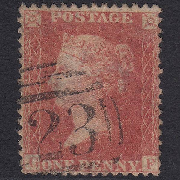 GB QV 1857 1d (Plate 56) SG39-C10(3) GF GU Bridgwater 123 Well Centred