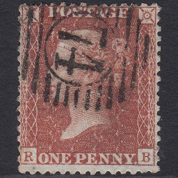 GB QV 1856 1d Red-brown (Plate 37) SG29-C8(1) RB GU London D&S 74