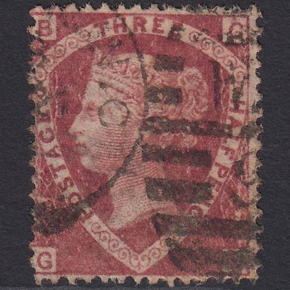GB QV 1870 1 1/2d Lake-red (Plate 3) SG52-G6 GB FU London D&S Cancel