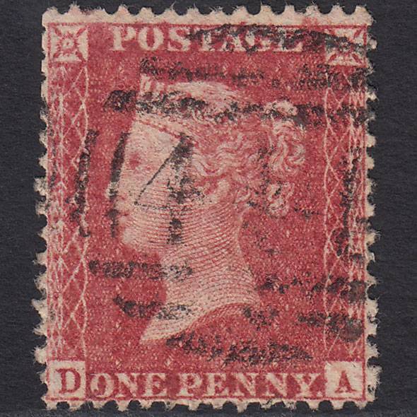 GB QV 1857 1d (Plate 55) SG40-C10(1) Constant Variety DA GU Leamington 444