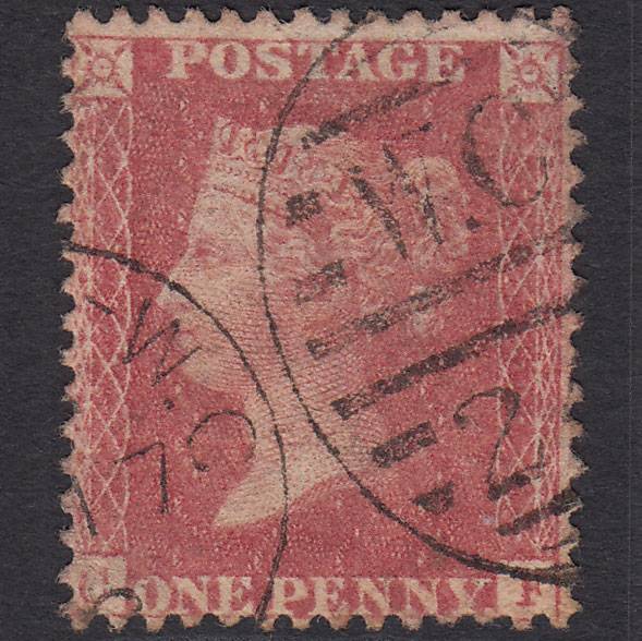 GB QV 1857 1d Pale Rose (Plate 27) SG39-C10(3) CF FU London D&S Cancel