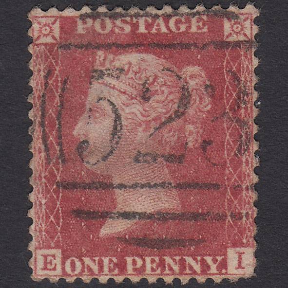 GB QV 1857 1d (Plate 34) SG40-C10(1) EI GU Myrthyr Tydfil 523 Perfect Centring